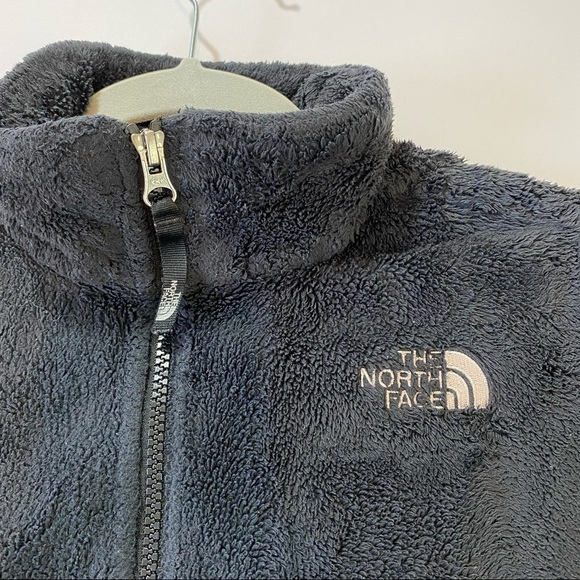The North Face Osolita Zip Up Fleece Jacket Black Large 14/16 Girls Pockets Soft - Picture 11 of 13